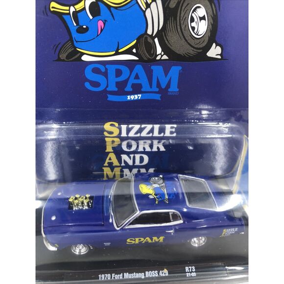 M2 Machines Auto Drivers 1: 64 Scale 1970 Ford Mustang Boss 429 Blue Spam Car - Picture 5 of 16